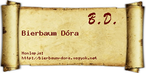 Bierbaum Dóra névjegykártya